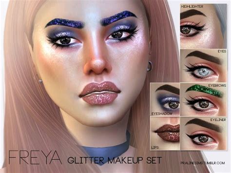 Sims 4 Ccs The Best Glittery Makeup Set By Pralinesims The Sims