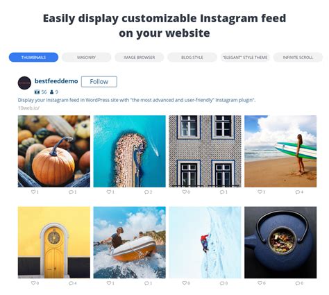 10web social photo feed · 4. 10Web Instagram Feed - Instagram Gallery Download Free Wordpress Plugin 【2020】