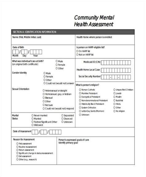 Mental Health Assessment Form Fill Out And Sign Printable Pdf Template