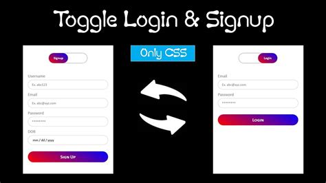 Signup Login Form With Toggle Option Using CSS And HTML UI Design Step By Step YouTube