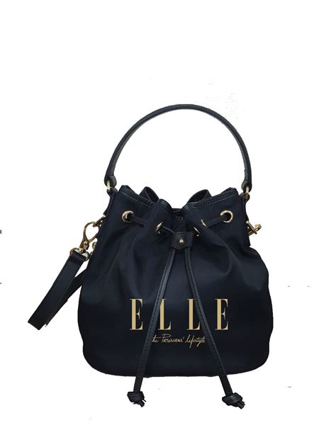 Elle Bag กระเป๋า Bucket Bag ทรงมีจีบรูดปากกระเป๋า Nylon The Couture