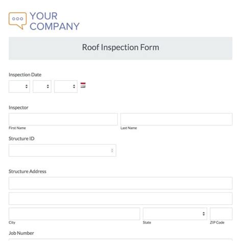 Our professional roof inspectors can do a prompt, thorough, free roof inspection and explain your options for roof repair or roof replacement. Roof Inspection Form Template | Formstack