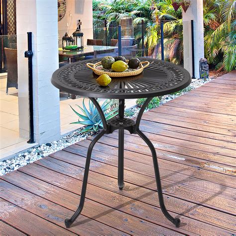 Alcott Hill All Weather Patio Bistro Table Outdoor Round Dining Table