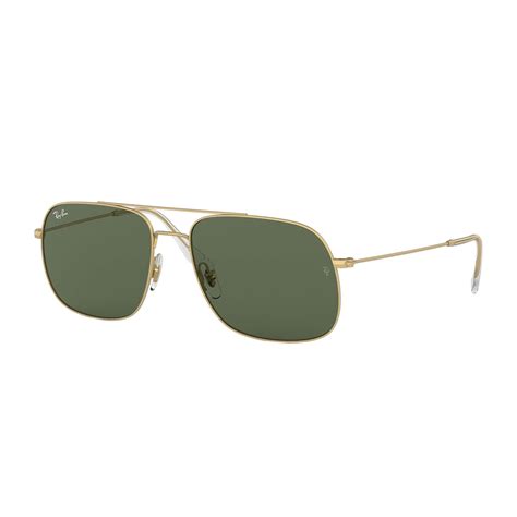 Men S Square Aviator Sunglasses Gold Light Blue Ray Ban® Touch Of Modern