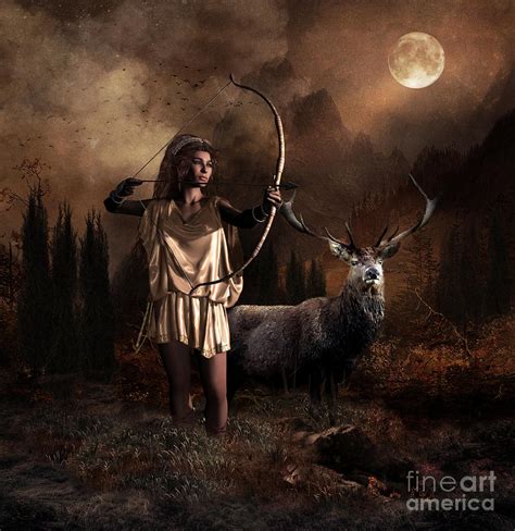 Artemis Goddess Of The Hunt Digital Art By Shanina Conway Fine Art