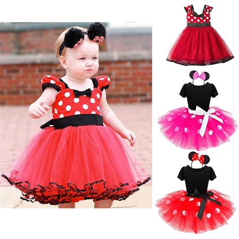Baby Girls Minnie Mickey Dress Kids Cartoon Mouse Costume Toddler