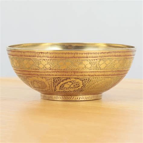 10 Cm Dish Bowl Vintage Solid Brass Handmade Floral Etsy Solid