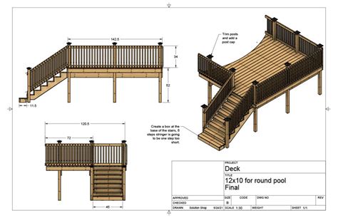 Plans For Above Ground Pool Deck 10x12 Round Pool Etsy
