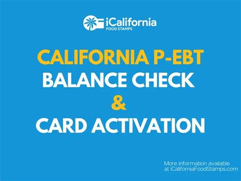 California P Ebt Balance And How To Activate Card California Food