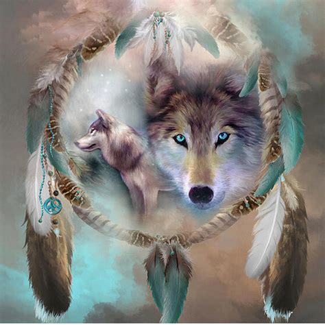 Dreamcatcher Wolf 5d Diamond Painting Kits Oloee