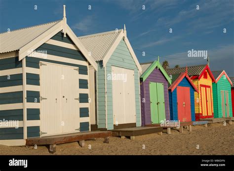 Brighton Beach Huts Melbourne Victoria Australia Stock Photo Alamy