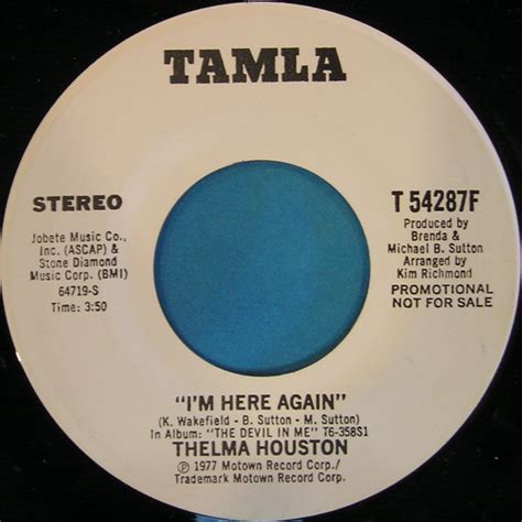 Thelma Houston Im Here Again 1977 Vinyl Discogs