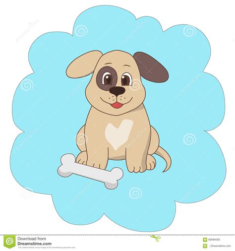Happy Dog With A Bone Stock Vector Illustration Of Food