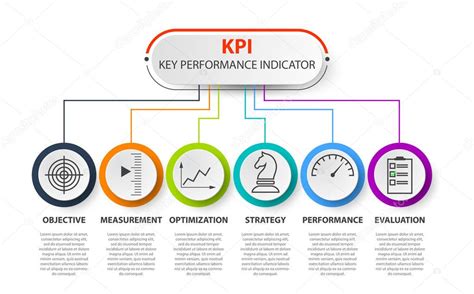 Infographic KPI concept with marketing icons. Key performance