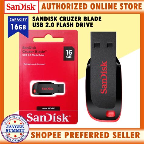 Sandisk Cruzer Blade 16gb Usb 20 Flash Driveblack Shopee Philippines