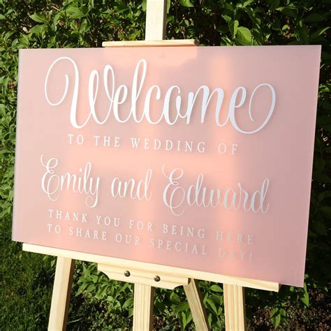 Pink Welcome Wedding Sign Large Wedding Sign Entrance Sign Etsy