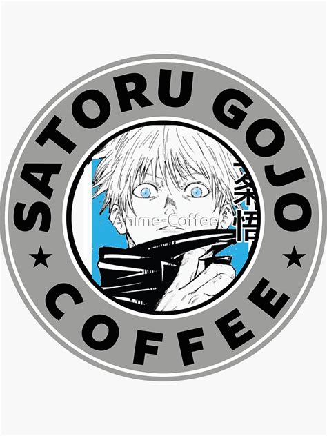 pegatina escuela anime jujutsu kaisen gojo satoru café 13 de anime coffee redbubble