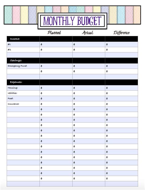 Free Budgeting Printables Expenses Goals And Monthly Budget