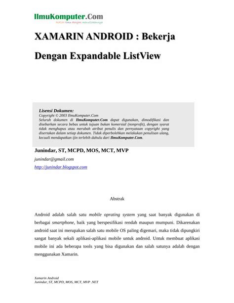 PDF XAMARIN ANDROID Bekerja Dengan Expandable ListView