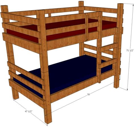 Download Free Bunk Bed Plans For Kids Plans Diy Wooden Rustic Bunk