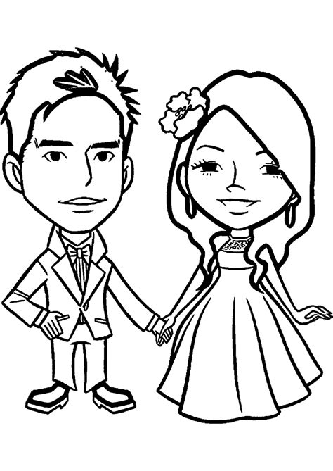 Chibi Marriage Anniversary Coloring Page