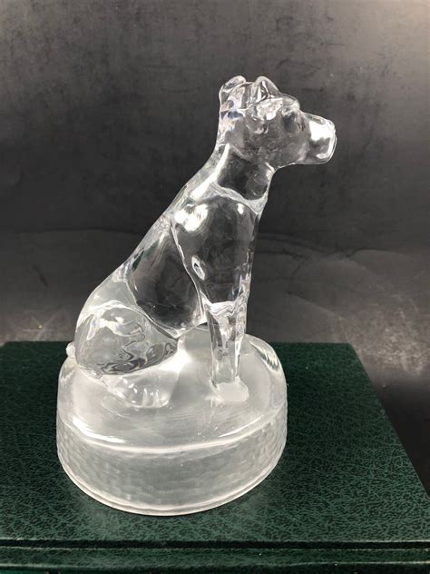 Glass Dog Bookends Crystal Dog Figurine By Cristal Darques Etsy