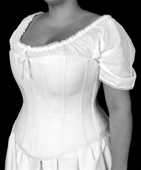 Plus Size Victorian Corset Overbust C1860 Julia In Cotton Coutil Hourglass Historical Costume