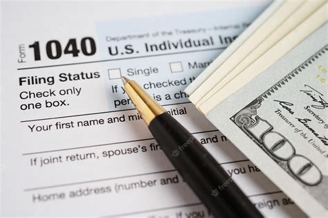 Formulário De Imposto 1040 Conceito De Finanças De Negócios De