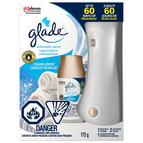 Glade Automatic Room Spray Starter Kit Clean Linen 175 G Includes