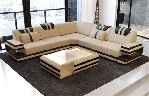 Modern Sectional Fabric Sofa San Antonio L Shape With Led Modern Sofa