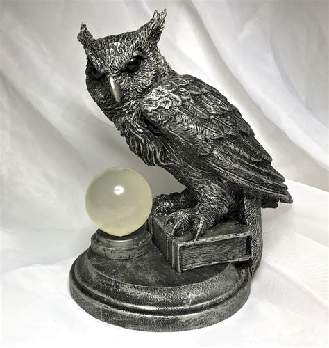 Horned Owl Witchs Familiar Statue Etsy