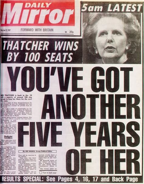 Margaret Thatcher Front Pages Mirror Online