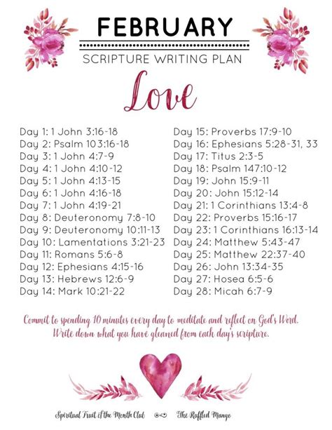 February 2019 Scripture Writing Plan Scripture Writing Plans Bible