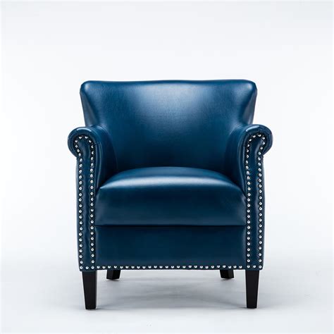 Blue Leather Chair Modern Dark Blue Leather Chair Warsaw Rc