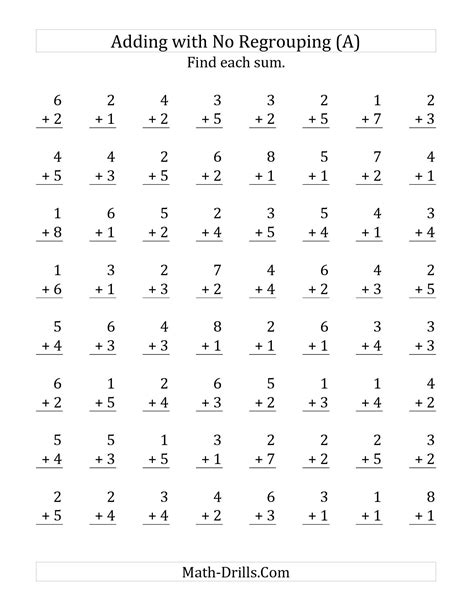 18 One Digit Addition And Subtraction Worksheets