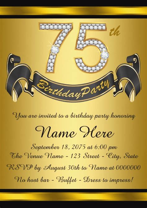 Celebrate with your closest pals by sending out cool printable birthday invitations you can customize in a few simple clicks. The Best 75th Birthday Invitations and Party Invitation ...