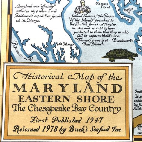 1978 Pictorial Map of the Maryland Eastern Shore: The Chesapeake Bay