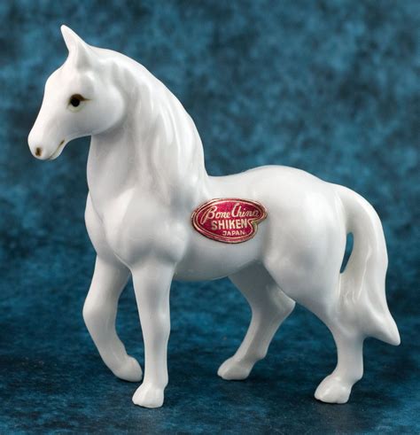 Vintage Bone China Miniature Paint Horse Figurine Gloss Shiken Made In