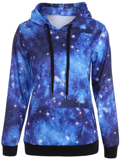 deep blue fashion stars design print hoodie cheap trendy on sale galaxy outfit galaxy hoodie