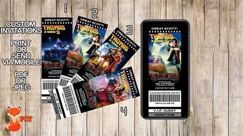 Back To The Future Ticket Invitations Back To The Future Birthday