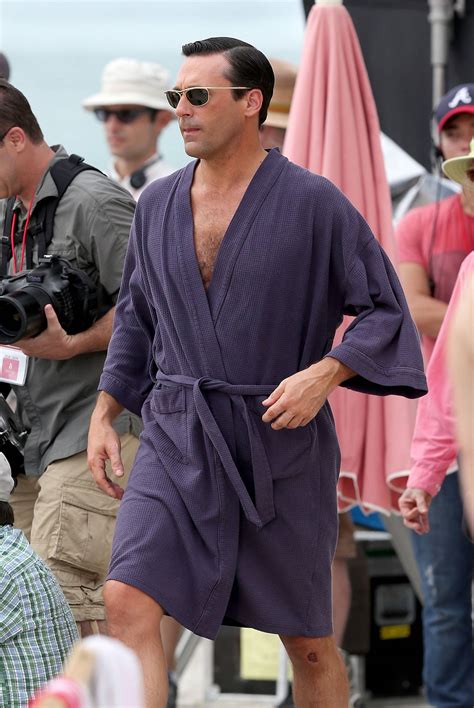 Jon Hamm In A Swimsuit Shooting Scenes For Mad Men