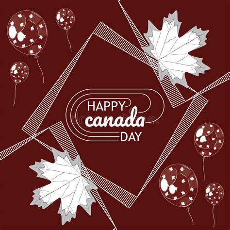 Happy Canada Day Card Stock Vector Illustration Of Banner