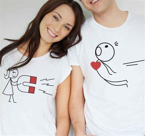 Tee Shirt Couple Camiseta Pareja Con Magneto Tenstickers