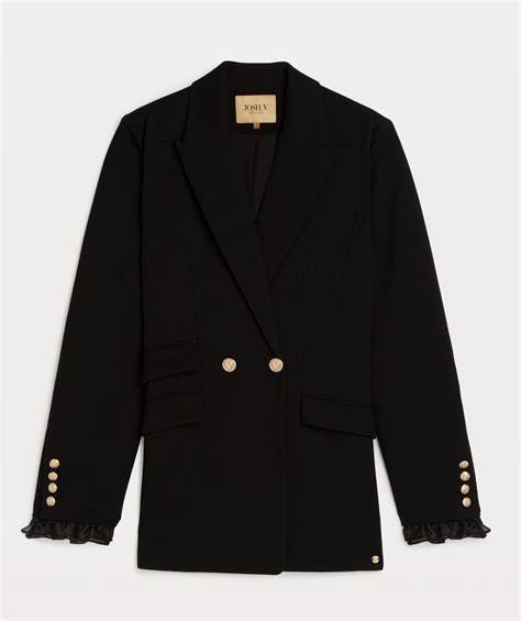 nicole fitted dames blazer met afneembare organza details black josh v official online shop