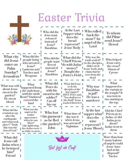 Free Printable Easter Trivia But First We Craft