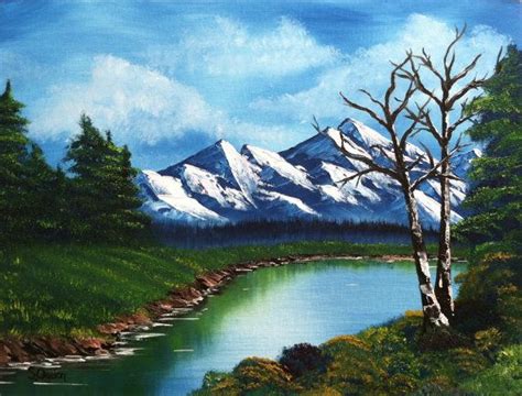 Birch Trees Over Mountain Stream This Original Oil Painting Comes