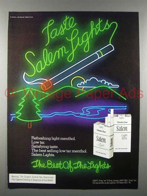 1980 Salem Lights Cigarette Ad Taste