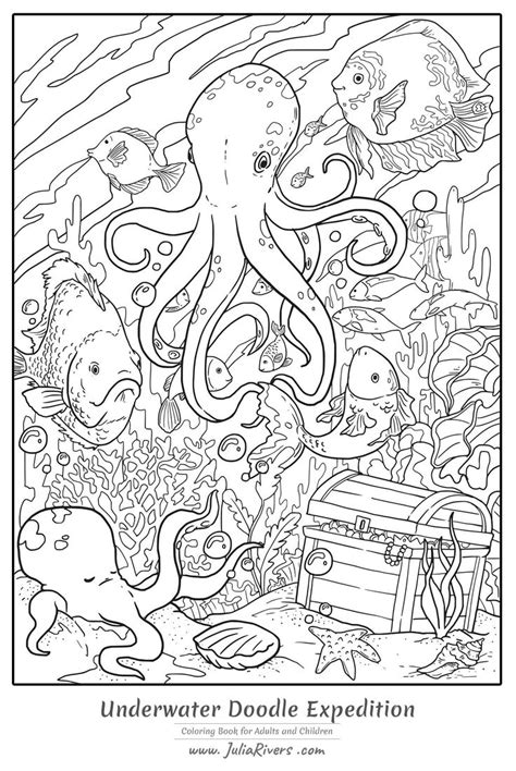 8 Coloring Page Underwater Detailed Coloring Pages Octopus Coloring