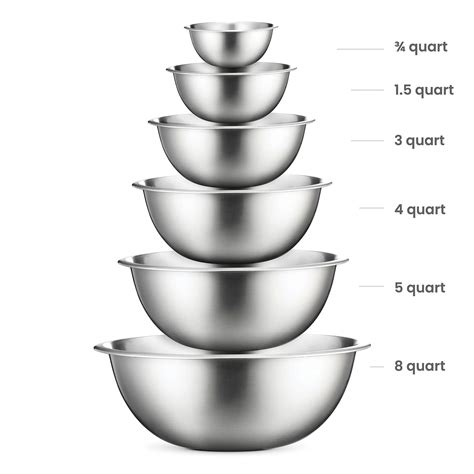 Stainless Steel Mixing Bowls Set Of 6 Stainless Steel Mixing Bowl Set