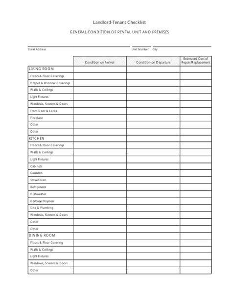 Rental Inspection Checklist Templates Download Pdf And Print